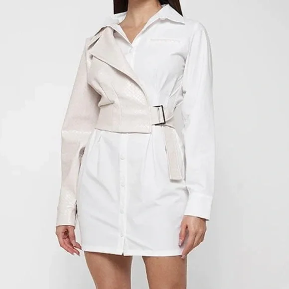 Maniere De Voir | Dresses | Maniere De Voir Leather Blazer Dress Brand New  With Tags | Poshmark